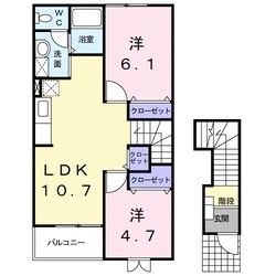 神前駅 徒歩7分 2階の物件間取画像